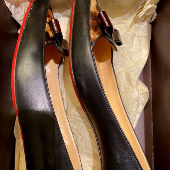 BLK/Burgundy/Animal Print Leather w/Haircalf & Bow - Picture 1 of 5